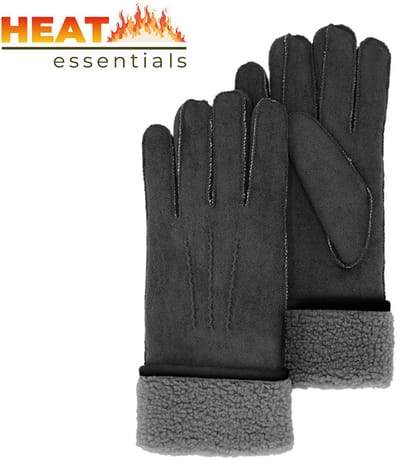Heat Essentials - Handschoenen Dames - Zwart - One Size -Suede Look - Fleece - Warm en Zacht