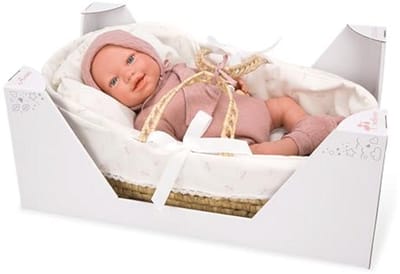 Realistische Reborn Pop 45 cm met Mand en Toebehoren voor Kinderen