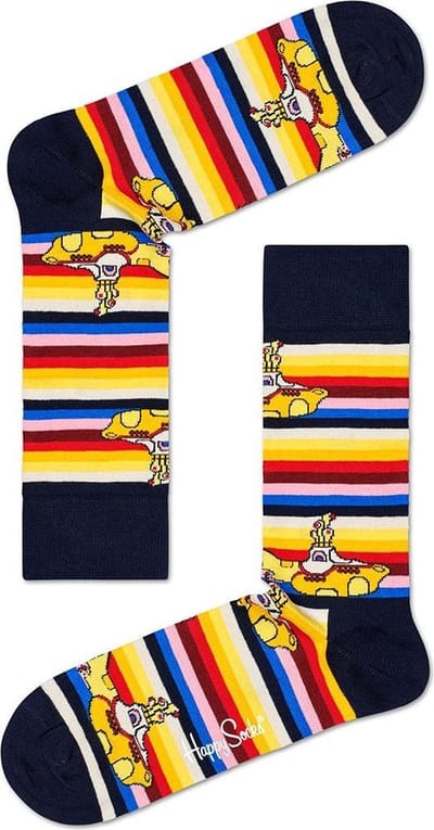 Happy Socks Beatles All On Board Sock - unisex sokken - donkergeel - Unisex - Maat: 36 - 40
