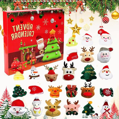 Adventskalender 2025 voor Kinderen, 24 Dagen Countdown met Santa Claus, Sneeuwman en Rendier, Perfect voor Kerstcadeaus en Feestdecoratie
