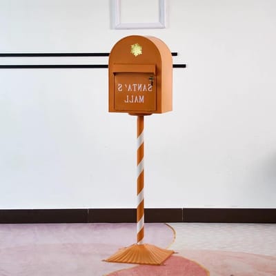 Brievenbus voor buiten - Afsluitbare postbus - Post ontvangen - Weerbestendig metaal - 30x30x120 cm - Oranje