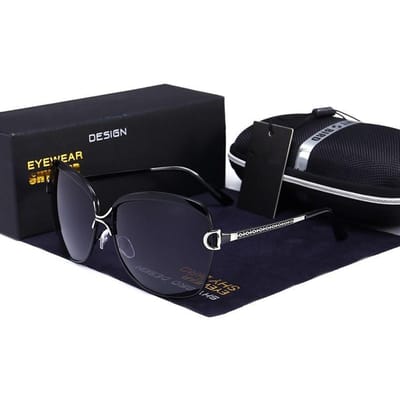 Mode Dames Gepolariseerde Zonnebril UV400 Buiten Rijden Zonnebril Anti Glare Brillen zwart