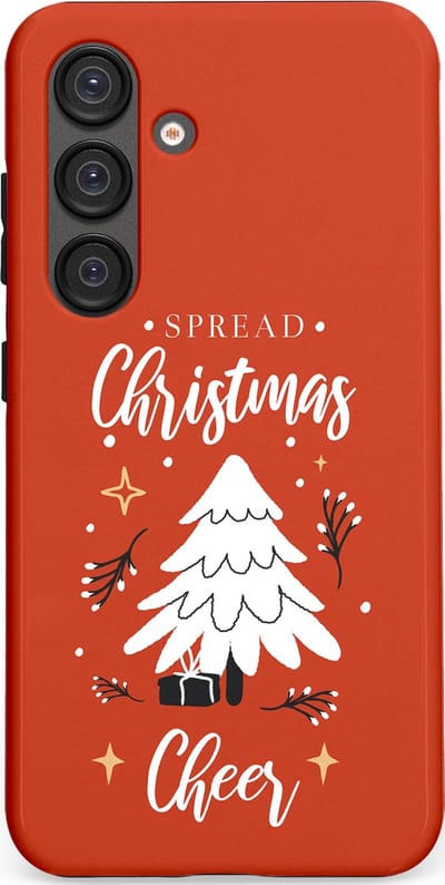 Casetastic hoesje geschikt voor Samsung Galaxy S25 - Dubbellaagse bescherming - Verspreid het Kerstfeest - Fashion Case - Terracotta