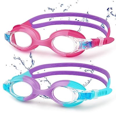 Zwembril voor Kinderen met Anti-condens Lens en Waterdichte Bescherming - 2 Stuks, Geschikt voor 3-14 jaar