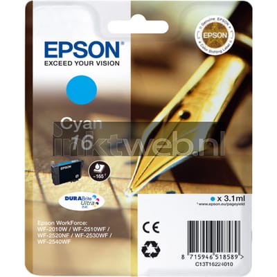 Epson T1622 nr. 16 inktcartridge cyaan (origineel)