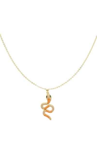 Ketting - gedetailleerde slang - Orange & Gold Koper- Yehwang