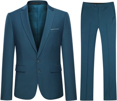 ALLTHEMEN Heren 2-Piece Slim Fit Pak - Tweeknoops zakelijk Pak - XL