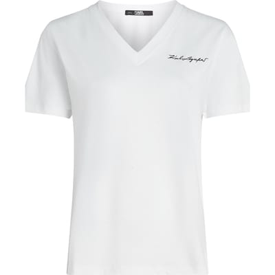 Karl Lagerfeld Signature V-neck T-shirt White Taglia: S | Maglie Sportivi Outlet | Donna | Bianco