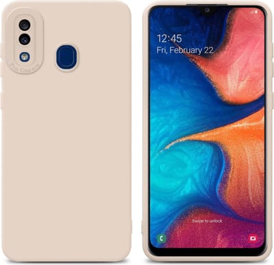 Cadorabo Hoesje geschikt voor Samsung Galaxy A20 / A30 / M10s in FLUID CREAM - Beschermhoes gemaakt van flexibel TPU silicone Cover Fluid Case