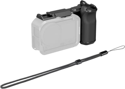 Handgreep voor DJI Osmo Action 6 met Shutter Release Knop en Hot Shoe voor Straatfotografie, Inclusief Polsband en Compatibel met Action 6 Cage 5887/5888