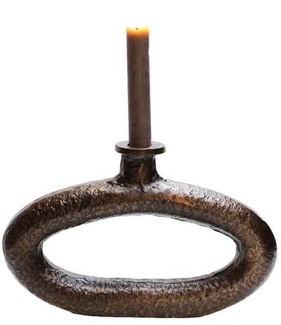 Kandelaar Rocha | Large | brons | ovale vorm | L26 x B4 x H16 cm