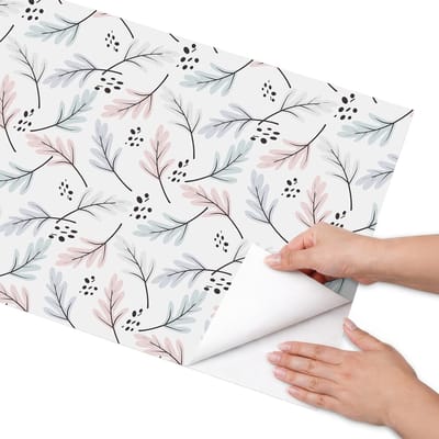 Coloray Meubel Wrap Folie - Wit Meubelfolie - 50x100 cm - Wrapfolie Keuken God van de planten - Decoratiefolie - Scandinavisch Meubelfolie - Meubel Wrap Folie - Woonkamer decoratie - Achtergronden en patronen
