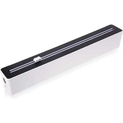 Orion Foliesnijder & Dispenser - 36 cm - Voor Vershoudfolie, Aluminiumfolie en Bakpapier - Wit/Zwart - Inclusief Zuignappen & 3M Tape