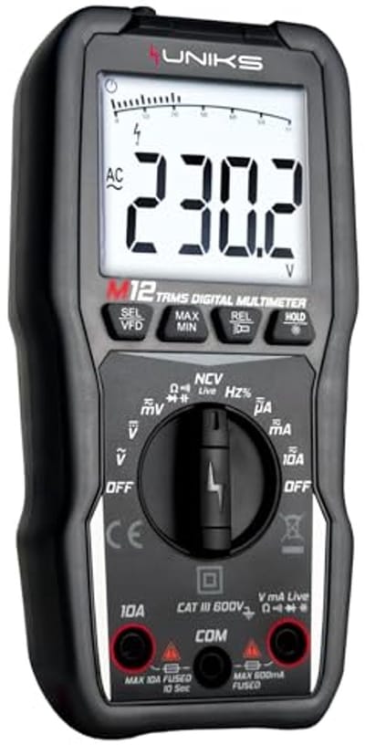 Professionele Digitale Multimeter TRMS – Multimeter M12 met 6000 Counts, LCD-display, LED-licht, en NCV-detectie