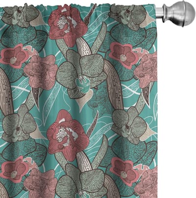 Abakuhaus – Bloemen gordijnen – 2x75x175 cm – microvezel – veelkleurig