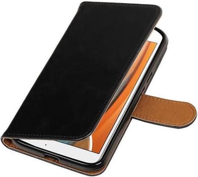 Zakelijke Book Case Telefoonhoesje Geschikt voor de Motorola Moto G4 - Portemonnee Hoesje - Pasjeshouder Wallet Case - Zwart