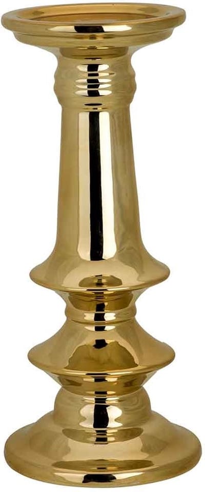 Cosy @ Home Kandelaar Goud 12x12xh27cm Rond Keramiek