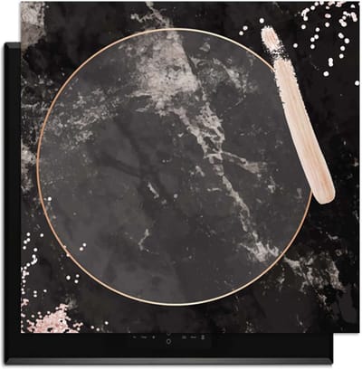 KitchenArt - Midnight Rose - Inductie Beschermer - 59x52 cm - Kookplaat Beschermer - Luxe Afdekplaat Inductieplaat - Anti-slip & Oprolbaar - Beschermmat Inductiekookplaat