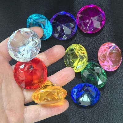 10 Stuks Diamant Acryl Edelstenen 40 mm Piratenschat Speelgoed Kinderen Jongens Meisjes Halloween Verjaardagsfeest Bedankjes Kerstkous Vullers Cadeaus red