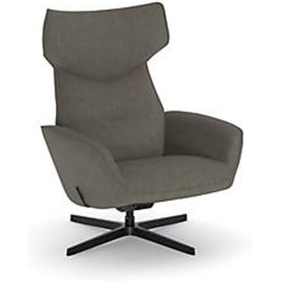 Nowy Styl draaistoel Otuli, met armleuningen, schommelfunctie, B 510 x D 525 x H 455 mm, polyester bekleding/aluminium, duifgrijs/zwart