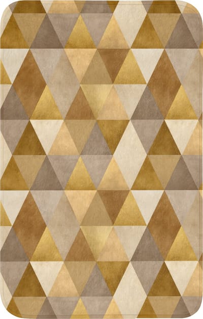WC mat 50x80 cm - Antislip - Geometrisch - Driehoek - Goud - Toiletmat - Vloermat - Douchemat - Toilet tapijt - Toiletmatten