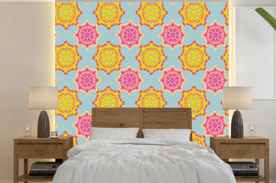 Behang - Fotobehang Flower Power - Design - Hippie - Breedte 240 cm x hoogte 240 cm