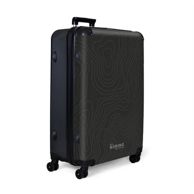 NoBoringSuitcases.com® - Koffer groot - Reiskoffer lichtgewicht - Zwart met lichte abstracte lijnen - Rolkoffer met 4 wielen - Grote trolley XL - 98 liter bagage