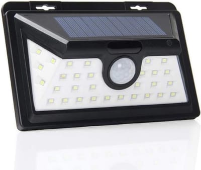 Mengjay 500 lm buitenverlichting op zonne-energie, 1200 mAh, zwart, aluminiumlegering, 120 graden infrarood bewegingssensor, waterdicht IP65, draadloos veiligheidslicht met 3 modi, voor tuin, patio,