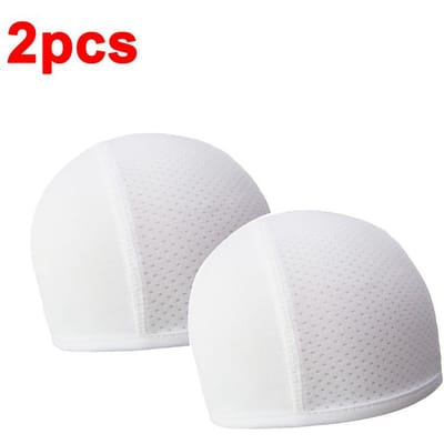 2 stuks Motorhelm Binnenmuts Hoed Snel Droog Ademend Hoed Race Cap Onder Helm Muts Cap Motocross Motorhelm Hoed white