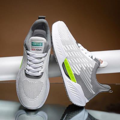 Nieuwe Schoenen voor Geliefden Trendy Platform Casual Herenschoenen Comfortabele Vliegweefschoenen Heren- en Dames Sneaker 44 gray