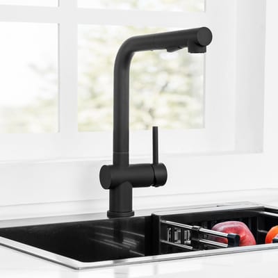 Cecipa Max Keukenkraan - met Uitrekbare Uitloop - 360° Draaibaar - 2 Straalstanden - Waterbesparing - Elektroforetisch Zwart