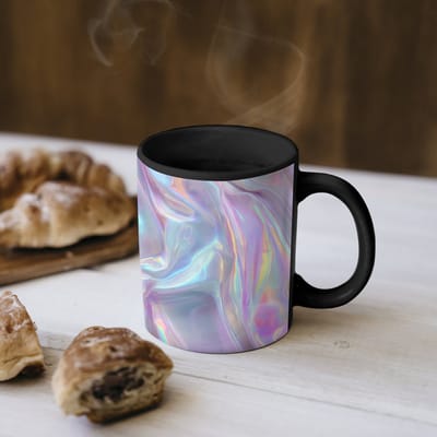 Magische Mok - Foto op Warmte Mokken - Koffiemok - Golvend - Pasteltinten - Glanzend - Stof - Magic Mok - Beker - 350 ML - Theemok