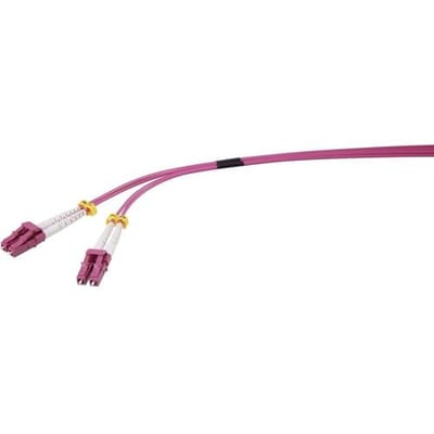 Renkforce RF-4738838 Glasvezel Optische vezel Aansluitkabel 2.00 m Purper-rood [1x LC-stekker - 1x LC-stekker] 50/125 µ Multimode OM4