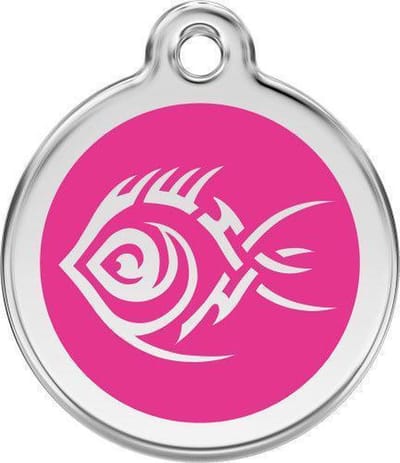 Red Dingo Kattenpenning 20 mm Tribal vis hard roze