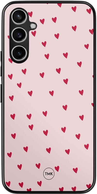 Hoesje geschikt voor Samsung Galaxy A54 - Cute hearts - Roze - TPU case - Print - Hardcase zwart telefoonhoesje