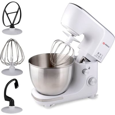 alpina Keukenmachine - Keukenrobot - 5L RVS Mengkom - 3 Accessoires - Wit