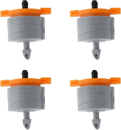 Dailygoods- Enddruppelaar 1-10 L/H Instelbare Stroom - Micro-Druppelsysteem - Waterbesparend Ontwerp - Perfecte Vervanging - 4 Stuks - Compatibel met 4-6 mm Buizen - Druppelaar
