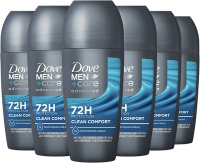 Dove Men + Care- Anti-Transpirant Deodorant Roller - Advanced - Clean Comfort - 6 x 50 ml