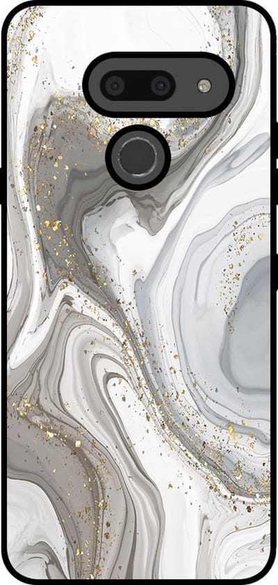 Smartphonica Telefoonhoesje Geschikt voor LG G8 ThinQ met marmer opdruk - TPU backcover case marble design - Zilver geschikt voor LG G8 ThinQ