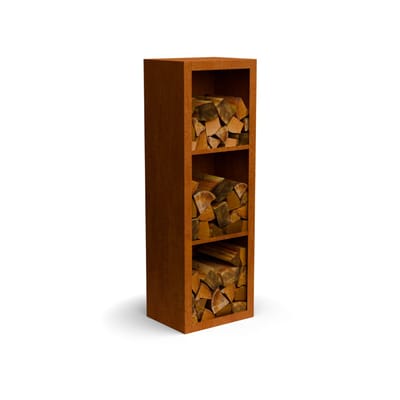 Egura cortenstaal Houtopslag 3 vakken met achterwand L50 x B38,5 x...
