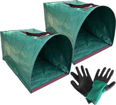 Terraszakken - Tuinafvalzakken Herbruikbaar - Tuinafval Verzamelen - Inclusief Handschoenen - 200 liter - Groen