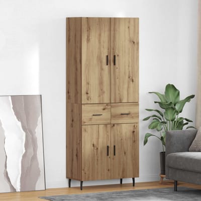 vidaXL - Highboard - 2 - st - Artisan - Eiken - 69,5 - x - 34 - x - 180 - cm - Bewerkt - hout