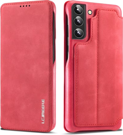 Luxe Telefoonhoesje geschikt voor Samsung Galaxy S24 | Hoogwaardig Leren Bookcase | Luxe Uitstraling | Flip Case | Portemonnee | Rood
