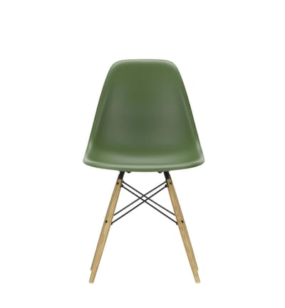 Vitra - DSW Eames Plastic Sidechair - honingkleurig essenhout - forest RE - groen