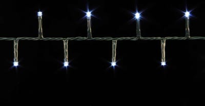 Luca Lighting kerstverlichting lichtsnoer ook voor buiten 140 lampjes wit timer met flashfunctie 280 cm premium - WIT