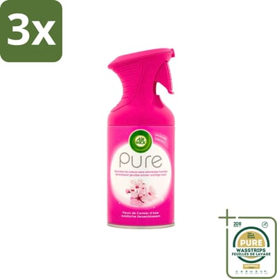 3 x Air Wick Pure Luchtverfrisser Aziatische Kersenbloesem 250 ml - Grootverpakking - Luchtverfrisser - Geurverfrisser - Kersenbloesem - Geur Neutraliseren - Kamer Geur