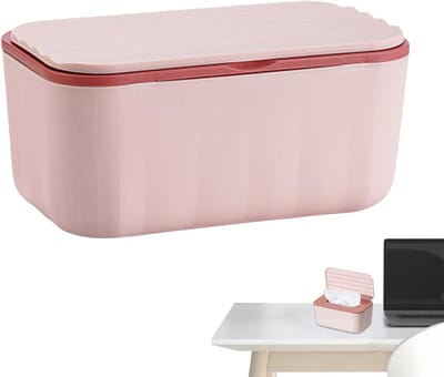 Babydoekjes Dispenser - Vochtig Doekjes Houder - Hygiënisch Opbergen - Voorkomt Uitdroging - 20x12x9.5 cm - Roze