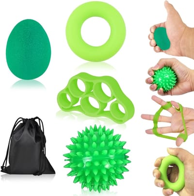 Vingertrainer set van 4 - Handtrainer voor gripkracht, stressverlichting en artrose oefeningen