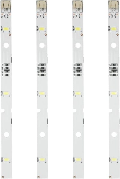 Set van 4 LED Strips voor Koelkastverlichting - Vervangende LED Lampen voor Fridges, DC12V 2W, Geschikt voor Diverse Modellen