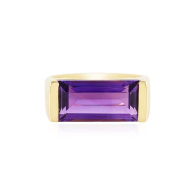 Cavill - Zilveren ring 925 Sterling met 18K Goud Verguld - Marokkaanse Amethist 5,124 ct briljant trapezium geslepen - Elegante unisex ring paars